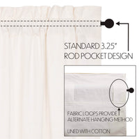 Thumbnail for Simple Life Flax Antique White Prairie Long Panel Curtain Set of 2 84x36x18 VHC Brands