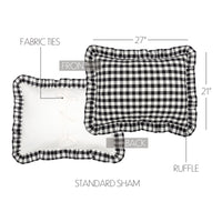 Thumbnail for Annie Buffalo Black Check Ruffled Standard Sham 21x27 VHC Brands