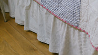 Thumbnail for Hatteras Seersucker Blue Ticking Stripe Bed Skirts VHC Brands