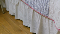 Thumbnail for Hatteras Seersucker Blue Ticking Stripe Bed Skirts VHC Brands - The Fox Decor