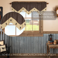 Thumbnail for Kettle Grove Star Valance Curtain Country Black VHC Brands