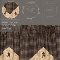 Thumbnail for Kettle Grove Star Valance Curtain Country Black VHC Brands
