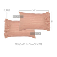 Thumbnail for Sawyer Mill Red Ticking Stripe Standard Pillow Case Set of 2 21x30 VHC Brands - The Fox Decor
