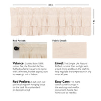 Thumbnail for Simple Life Flax Natural Ruffled Valance Curtain VHC Brands