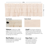 Thumbnail for Simple Life Flax Natural Ruffled Valance Curtain VHC Brands