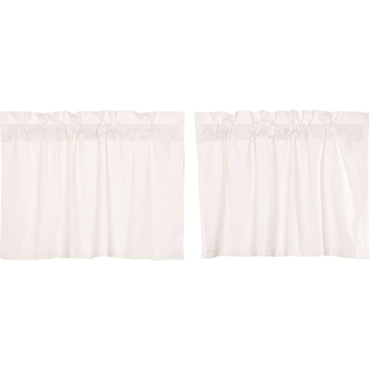 Simple Life Flax Antique White Tier Curtain Set of 2 L24xW36 VHC Brands - The Fox Decor