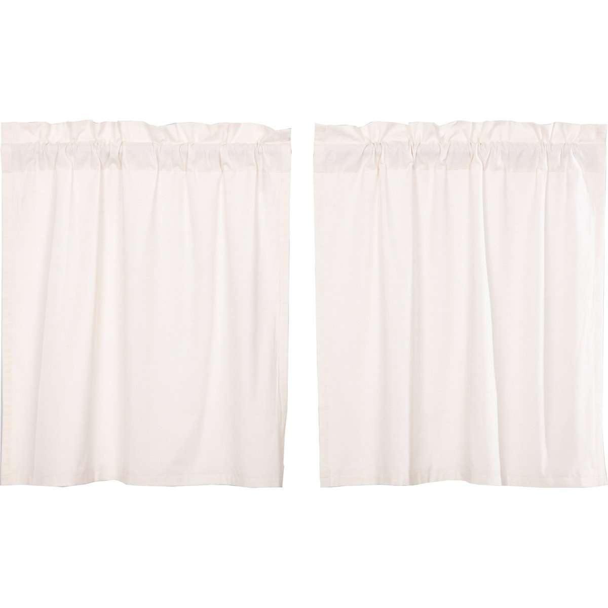 Simple Life Flax Antique White Tier Curtain Set of 2 L36xW36 VHC Brands - The Fox Decor