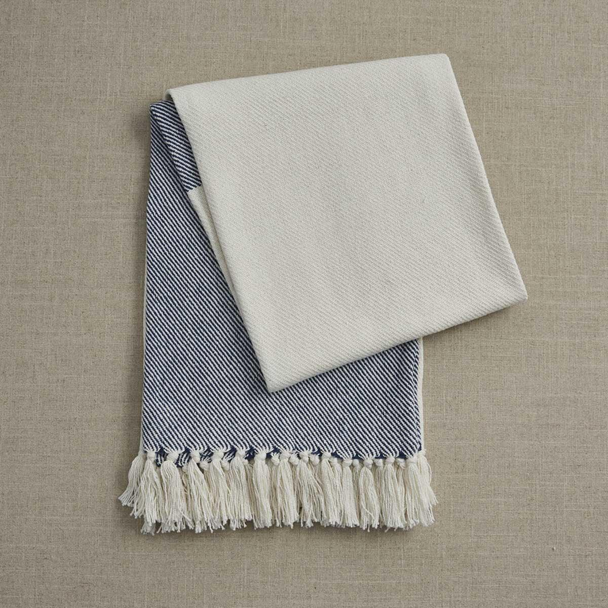 Herringbone Throw - Natural & Navy Park Designs - The Fox Decor