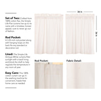 Thumbnail for Simple Life Flax Antique White Tier Curtain Set of 2 L36xW36 VHC Brands - The Fox Decor