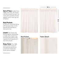 Thumbnail for Simple Life Flax Antique White Tier Curtain Set of 2 L36xW36 VHC Brands