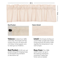 Thumbnail for Simple Life Flax Natural Valance Curtain 16x60 VHC Brands