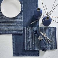 Thumbnail for Indigo Blue Placemat - Chindi Set of 6 Park Designs - The Fox Decor