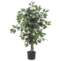 Thumbnail for 3' Ficus Silk Artificial Trees, 36in, Green Nearly Natural - The Fox Decor