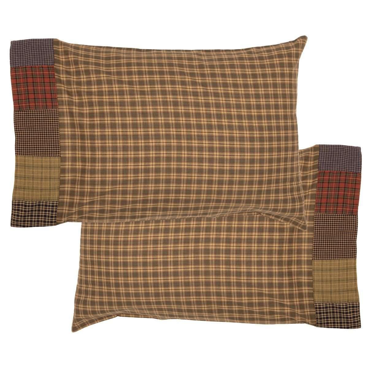 Cedar Ridge Standard Pillow Case with Block Border Set of 2 21x30 VHC Brands - The Fox Decor