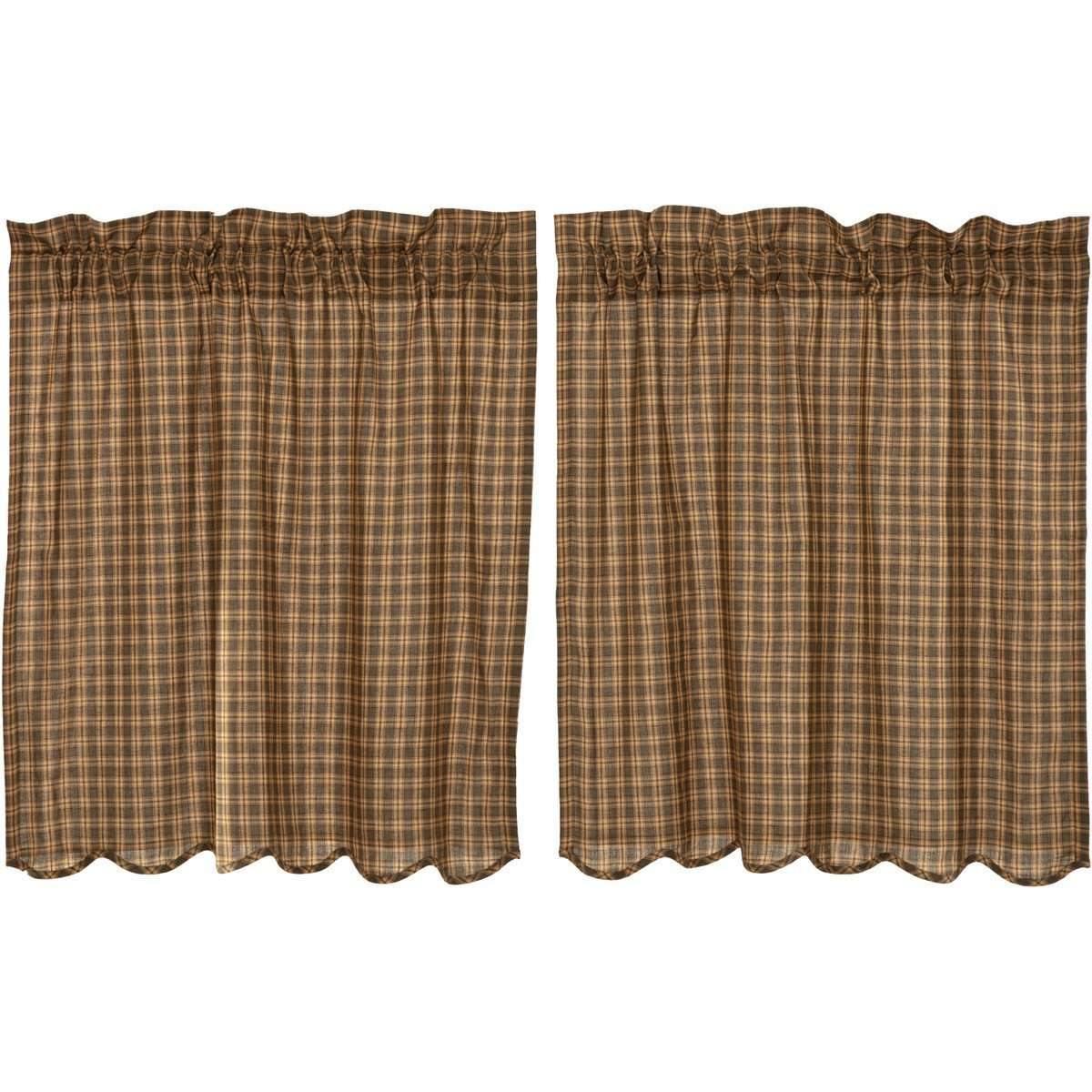 Cedar Ridge Tier Scalloped Curtain Set of 236x36 VHC Brands - The Fox Decor