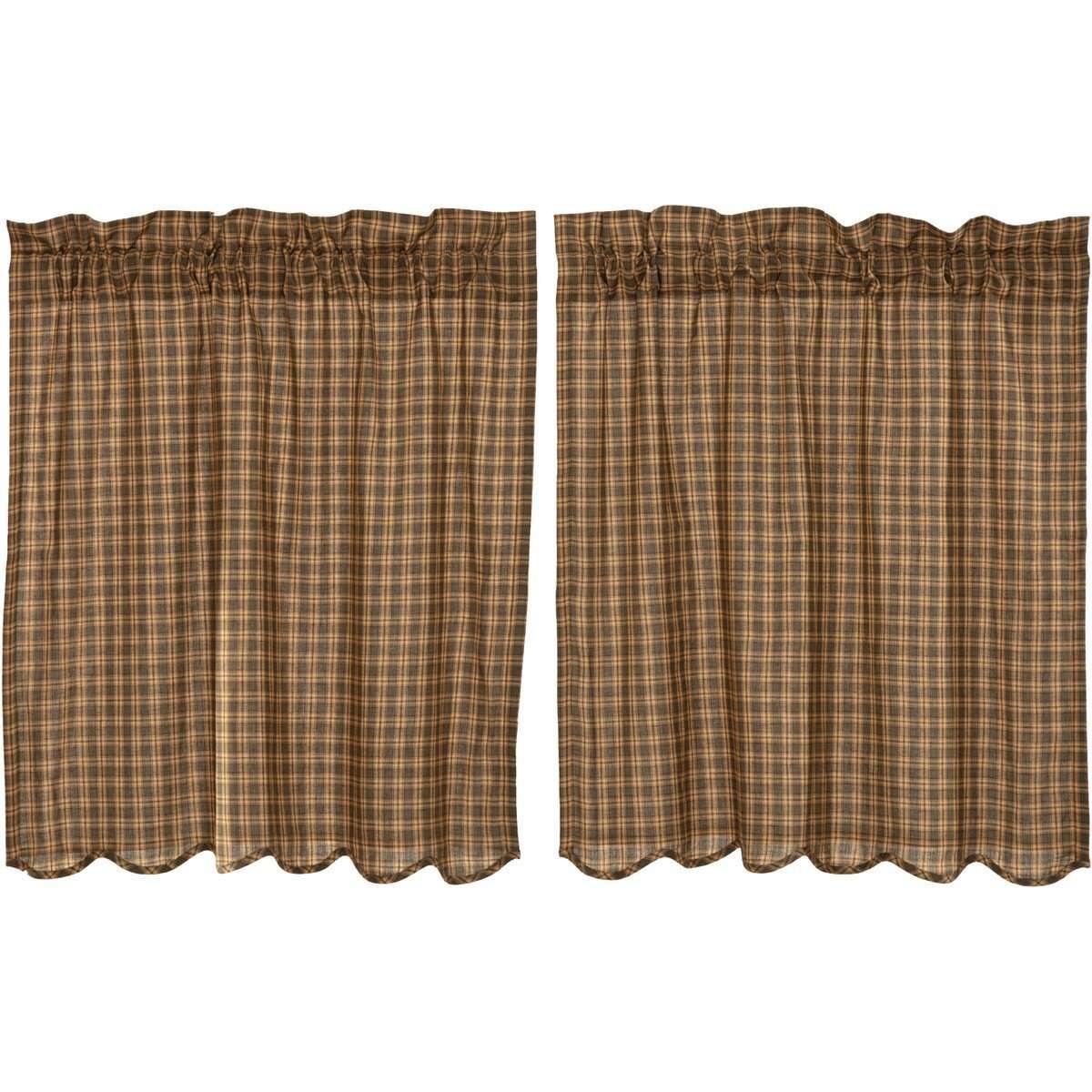 Cedar Ridge Tier Scalloped Curtain Set of 236x36 VHC Brands - The Fox Decor