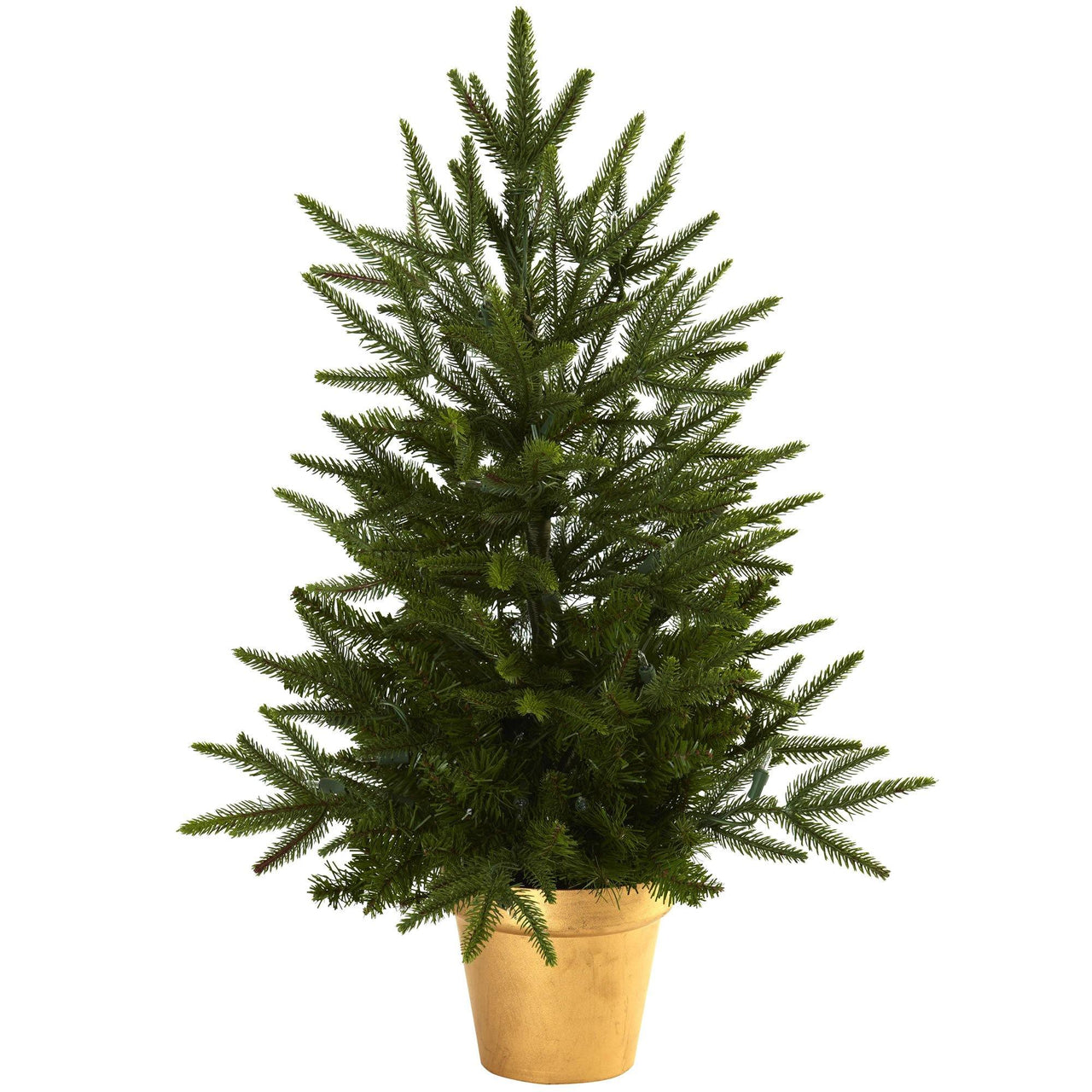 2.5’ Christmas Tree w/Golden Planter & Clear Lights - The Fox Decor