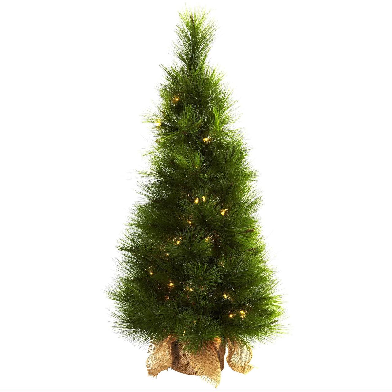 3’ Christmas Tree w/Burlap Bag & Clear Lights