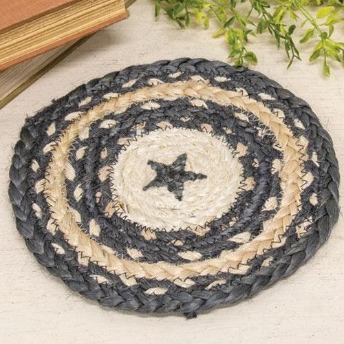 Primitive Pewter Star Braided Trivet Set of 4