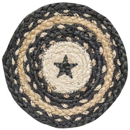 Primitive Pewter Star Braided Trivet Set of 4