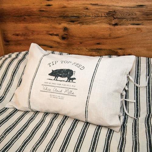 Tip Top Feed Farmhouse Stripe Queen Pillow Sham - The Fox Decor