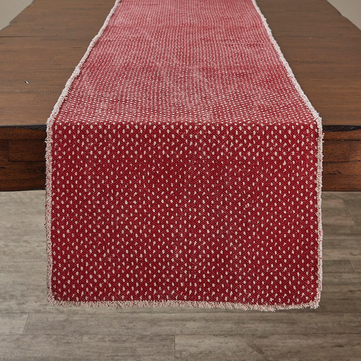 Mini Dots Printed Table Runner - 72"L Red Park Designs