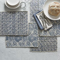Thumbnail for Mosaic Tile Printed Placemats - Blue Set Of 6 Park Designs