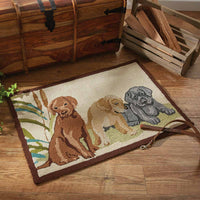 Thumbnail for Lab Puppies Indoor/Outdoor Hooked Rug - Park Designs