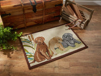 Thumbnail for Lab Puppies Indoor/Outdoor Hooked Rug - Park Designs
