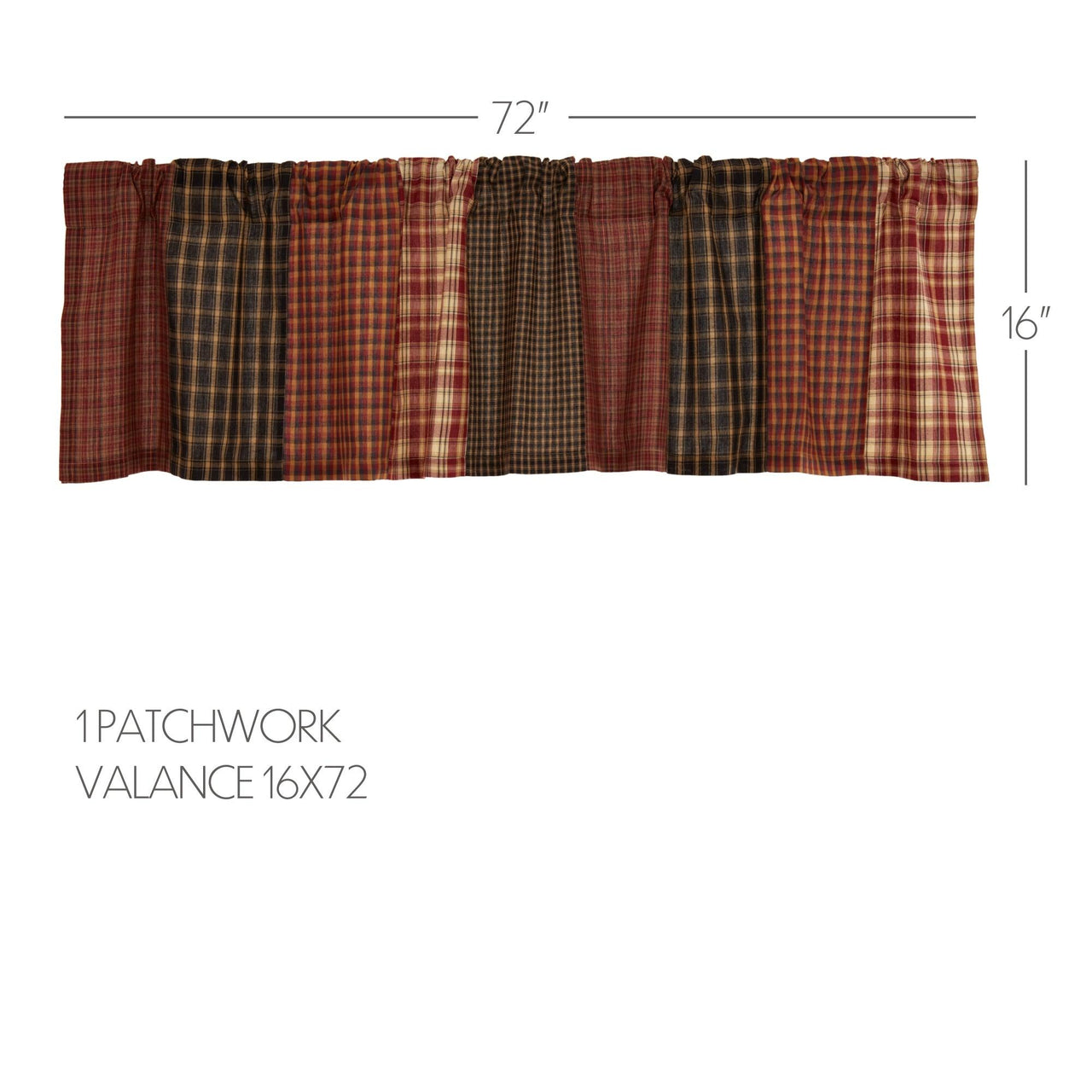 Beckham Patchwork Valance Curtain 16x72 VHC Brands - The Fox Decor