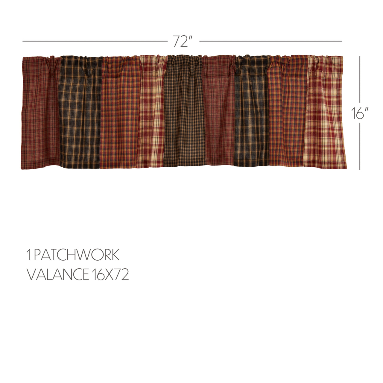 Beckham Patchwork Valance Curtain 16x72 VHC Brands