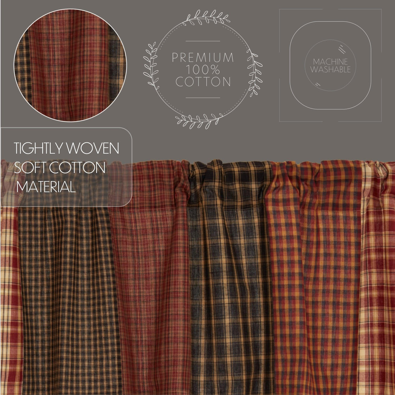 Beckham Patchwork Valance Curtain 16x72 VHC Brands - The Fox Decor