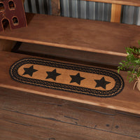 Thumbnail for Farmhouse Jute Stair Tread Stencil Stars Oval Latex 8.5x27 VHC Brands - The Fox Decor