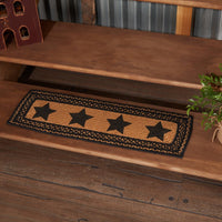 Thumbnail for Farmhouse Jute Stair Tread Stencil Stars Rect Latex 8.5x27 VHC Brands