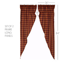 Thumbnail for Heritage Farms Primitive Check Prairie Long Panel Set of 2 84x36x18 VHC Brands