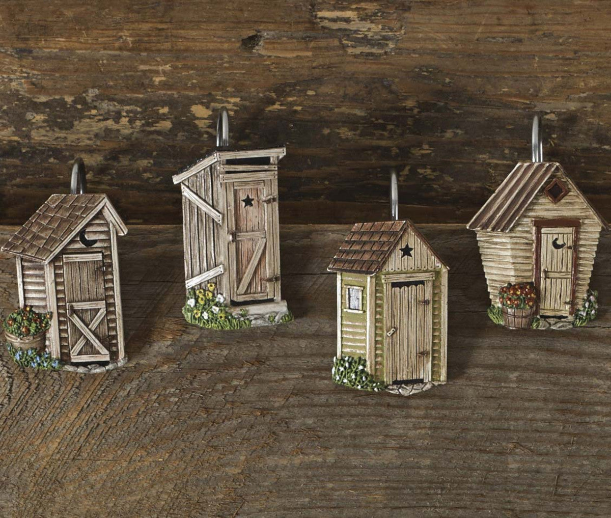 Outhouse Shower Curtain Hooks - Set of 12 Park Designs