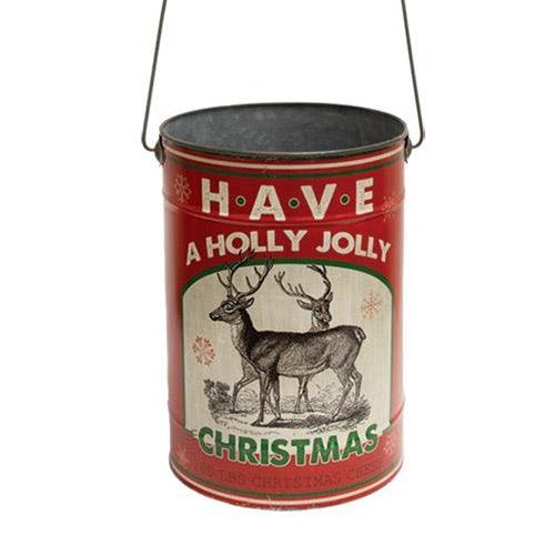 3/Set, Holly Jolly Christmas Buckets - The Fox Decor