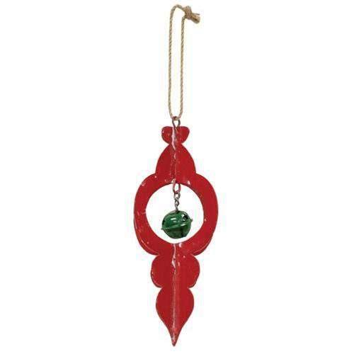 Red Metal Jingle Bell Ornament - The Fox Decor