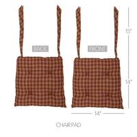 Thumbnail for Burgundy Check Country Chair Pad - The Fox Decor