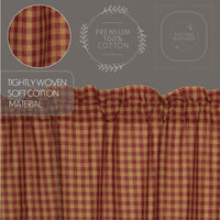 Thumbnail for Burgundy Check Scalloped Valance Curtain 16x72