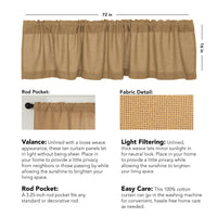 Thumbnail for Burlap Valance Curtains Natural, White, Chocolate - The Fox Decor