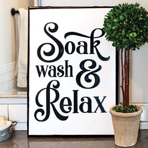 Soak, Wash, Relax Metal Sign - The Fox Decor