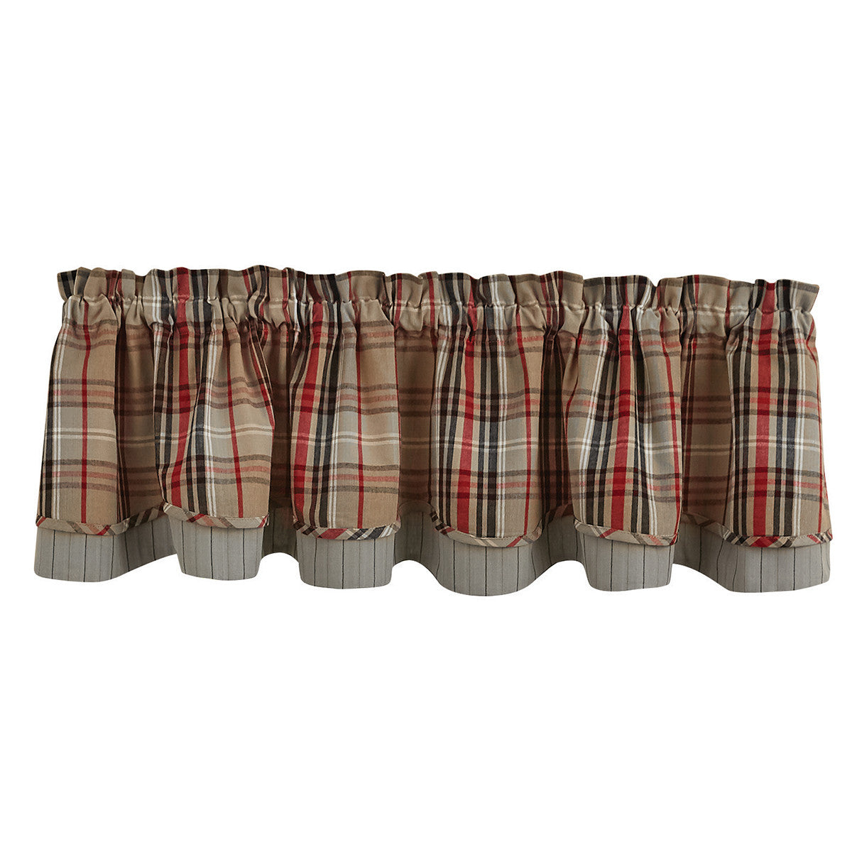 Bear Country Plaid Valance - Lined Layered Park Designs