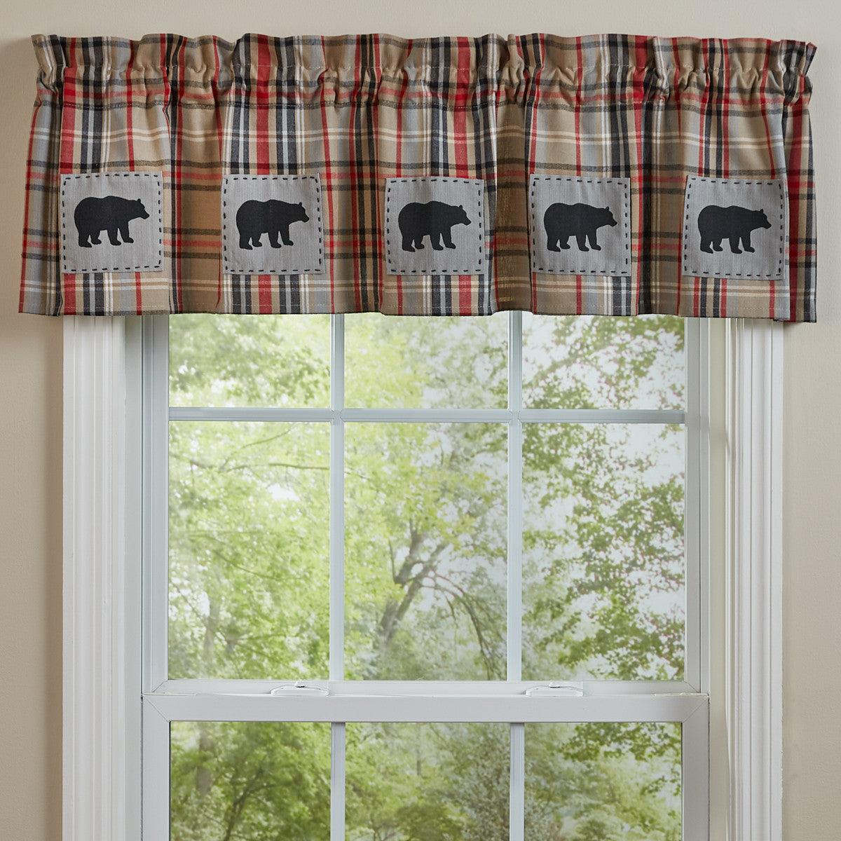 Bear Country Plaid Patch Valance Park Designs - The Fox Decor