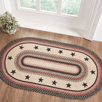 Thumbnail for Colonial Star Jute Braided Rug Oval with Rug Pad 27