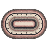 Thumbnail for Colonial Star Jute Braided Rug Oval with Rug Pad 5'x8' VHC Brands