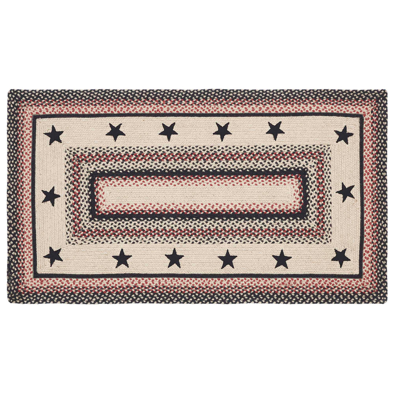Colonial Star Jute Braided Rug Rect with Rug Pad 27"x48" VHC Brands
