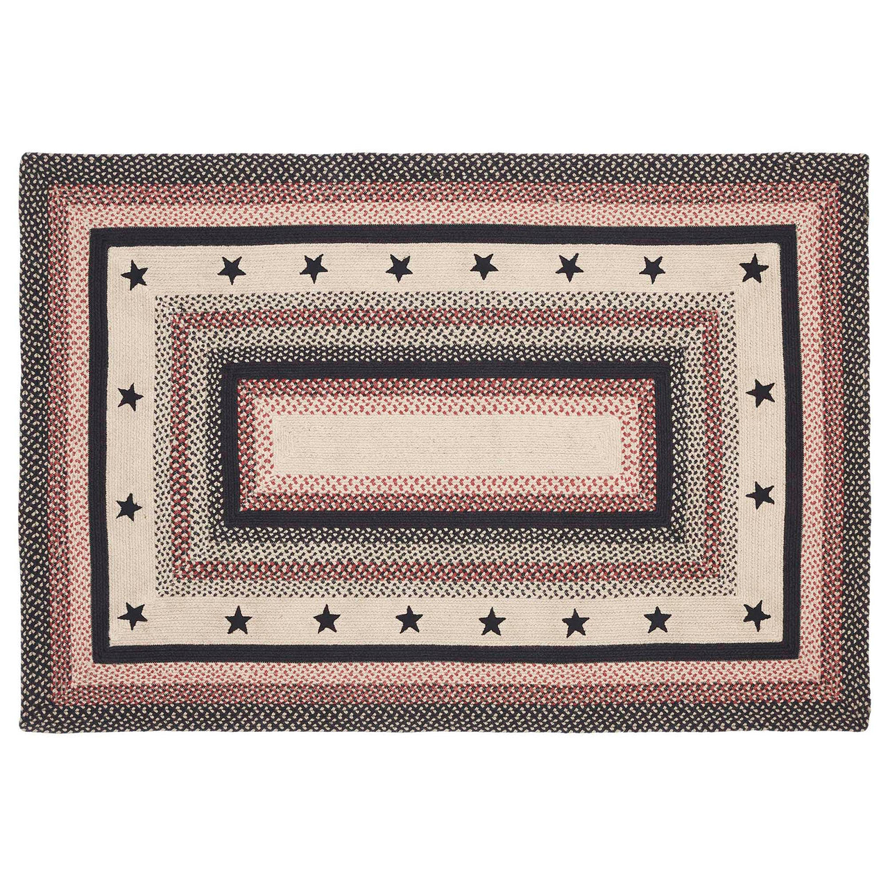 Colonial Star Jute Braided Rug Rect with Rug Pad 4'x6' VHC Brands