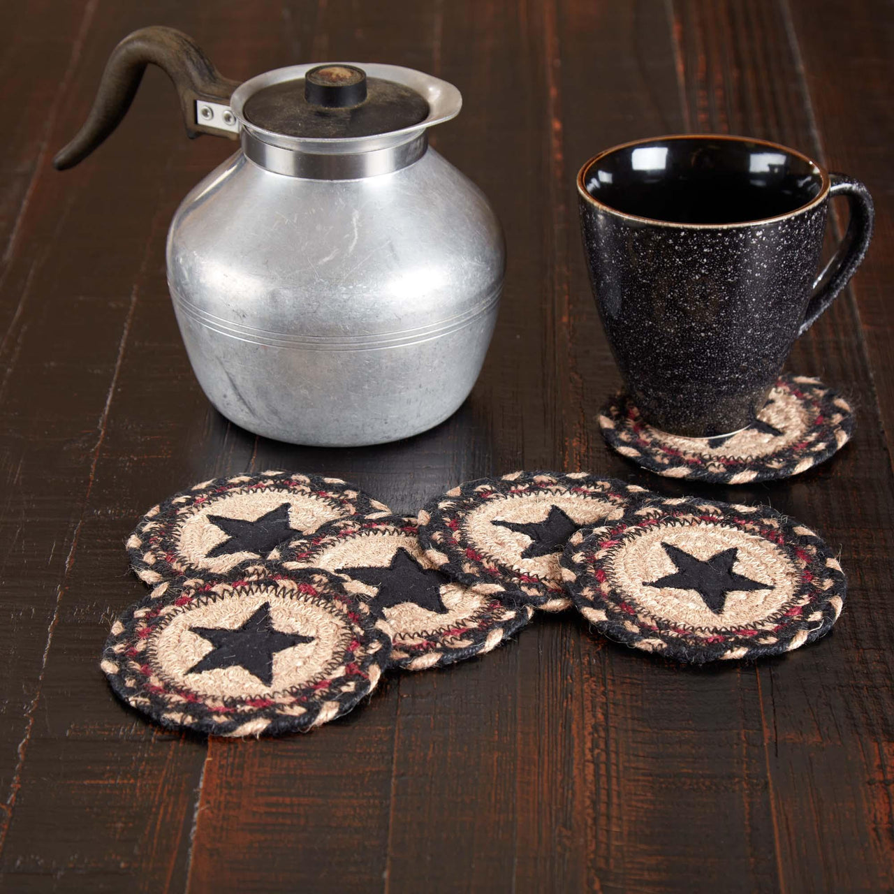 Colonial Star Jute Coaster Set of 6 VHC Brands - The Fox Decor