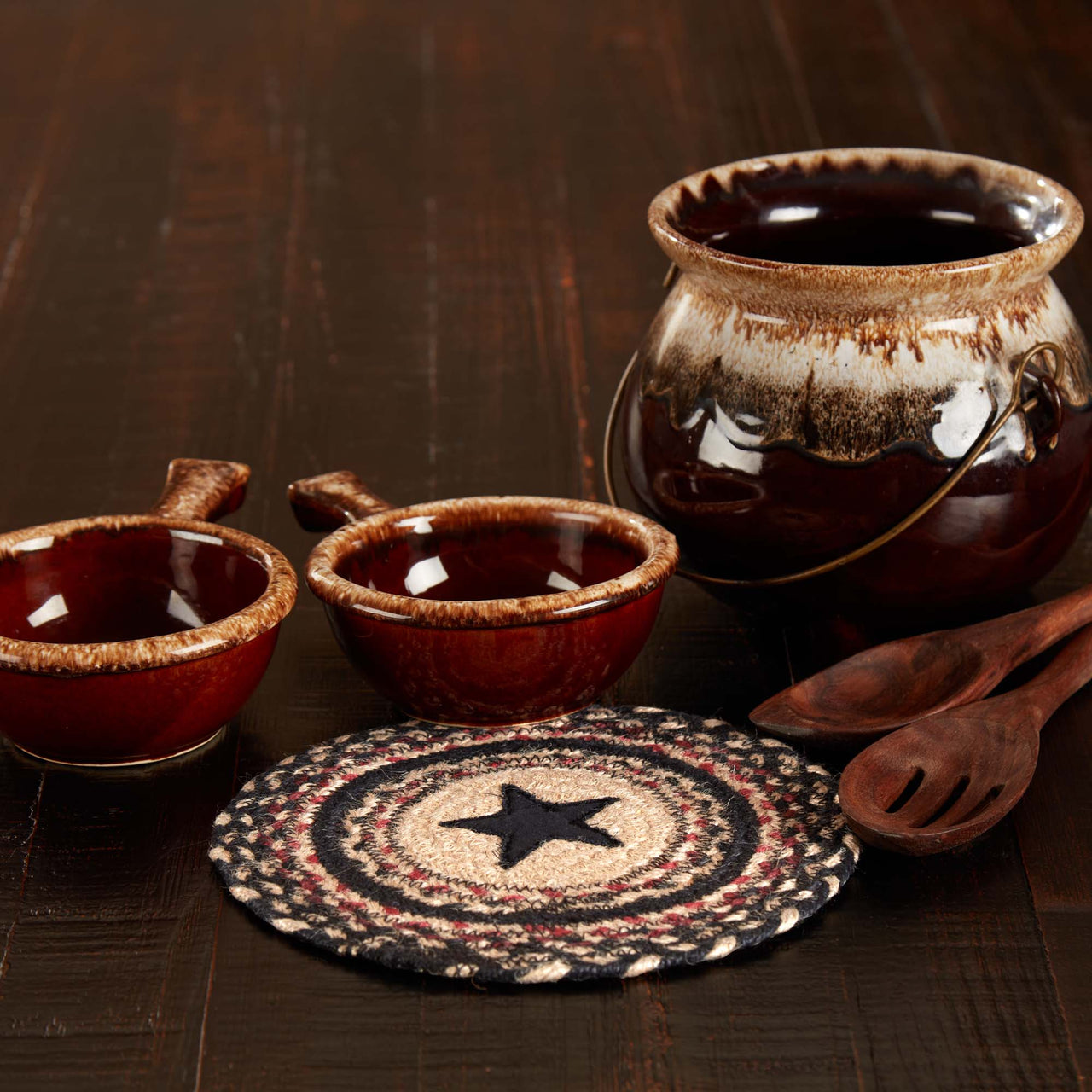 Colonial Star Jute Trivet 8" VHC Brands - The Fox Decor